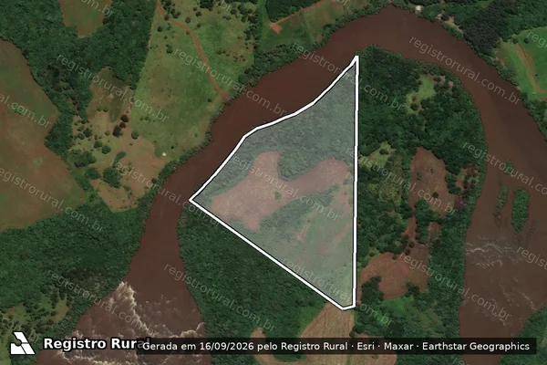 Imagem de satélite de Fazenda Do Bugre - Matrícula 7334 em São José do Cerrito - SC