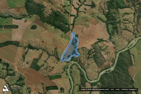 Imagem de satélite de FAZENDA BARRA, lugar denominado CACHOEIRA - Parte 2 em Davinópolis - GO
