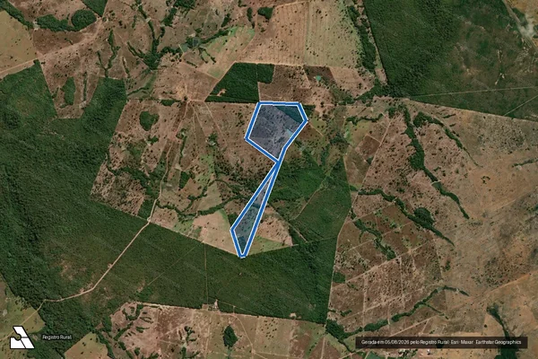 Imagem de satélite de FAZENDA CÓRREGO DO JACU - Parte 1 em Nova Crixás - GO