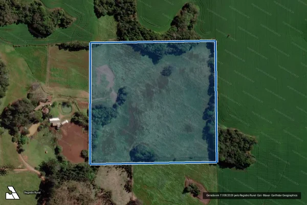 Imagem de satélite de PARTE DO LOTE RURAL Nº 12, situado na Linha Três (3), da Secção Paiol Grande, no municipio de ERECHIM-RS - Matrícula 35.551 Ilze ? 02 em Erechim - RS