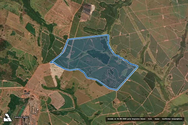 Imagem de satélite de FAZENDA BOA ESPERANÇA - Matricula 683 em Meridiano - SP