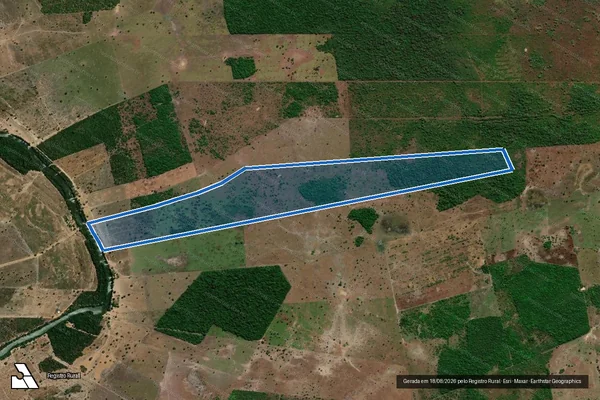 Imagem de satélite de Parte do Lote 12-G do Lotº Pantanal de Cima, Fazenda Rio Jordão - Parte 1 em Lagoa da Confusão - TO
