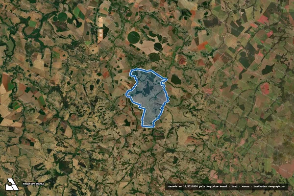 Imagem de satélite de FAZENDA CURRAL QUEIMADO OU SÃO SEBASTIÃO DO CURRAL QUEIMADO E BARRAGEM - 001 em Uruana - GO