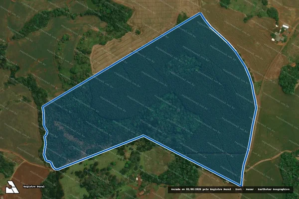 Imagem de satélite de FAZENDA FAXINAL DOS CARPINTEIROS - Matrícula 556 em Cantagalo - PR
