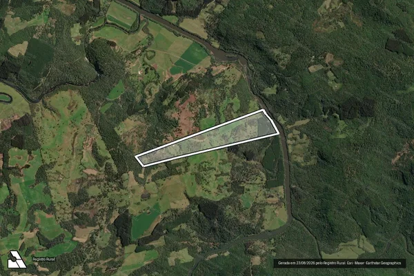 Imagem de satélite de Fazenda São Pedro - Matrícula 3998 em Porto União - SC