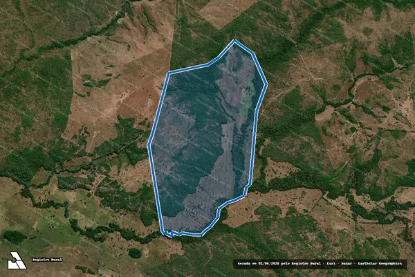 Imagem de satélite de FAZENDA BELÉM, PARTE 01 DO LOTE nº 02, DO LOTEAMENTO DUERÉ, 3ª ETAPA - 001 em Crixás do Tocantins - TO