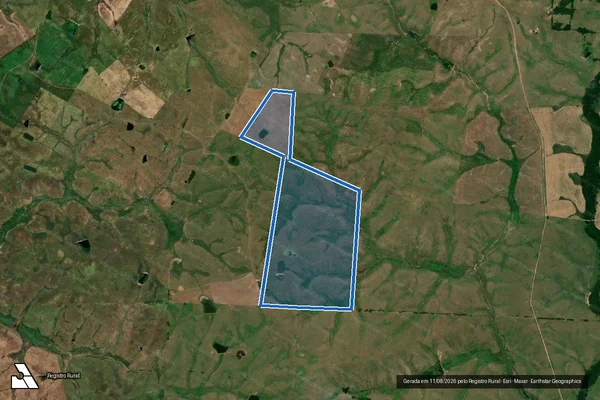Imagem de satélite de Fazenda Santa Rita - Matrícula 2.362 em Jaguarão - RS