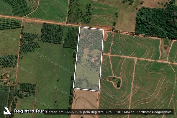 Imagem de satélite de Sítio São Pedro - Parte única em Mirandópolis - SP