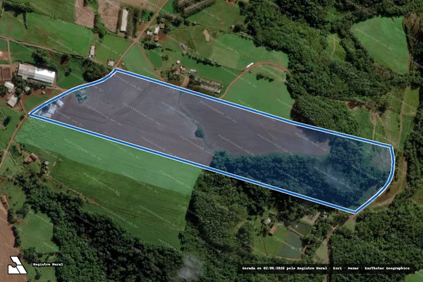 Imagem de satélite de Lote Colonial Rural n° 138, da Seção Pindó - Parte 2 em Cunha Porã - SC