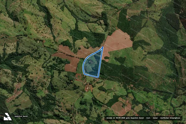 Imagem de satélite de Lote n° 9-B, oriundo lote n° 9, Gleba n° 01, Imóvel Água do Sabiá - Parcela 1 em Cascavel - PR