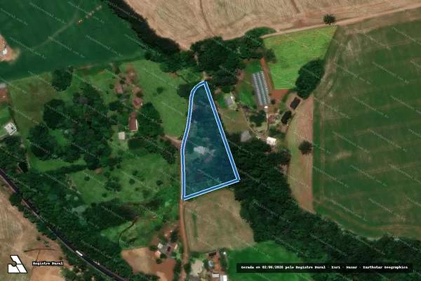 Imagem de satélite de Parte dos lotes rurais nº (185 e 186), da Seção Humaitá - Gleba 02 em Cunha Porã - SC