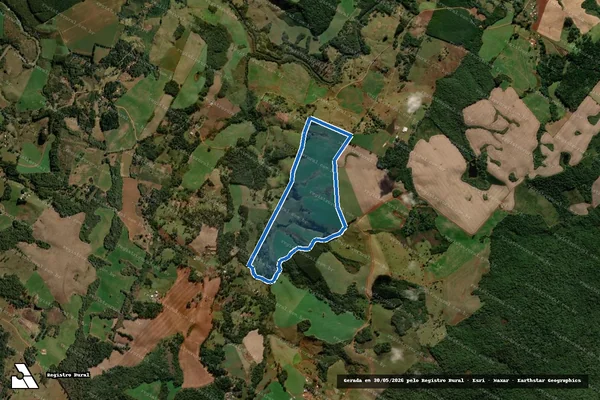 Imagem de satélite de ARVOREDO OU RIO DO SALTO QUINHÃO Nº 09 - Parte 01 em Turvo - PR