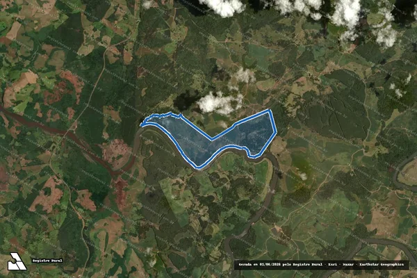 Imagem de satélite de CABACAIS-CANOAS - Matrícula 3.603 em Curitibanos - SC