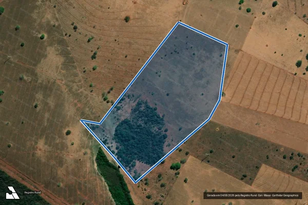 Imagem de satélite de FAZENDA CERVO, lugar denominado CACHOEIRINHA - Parte 1 em Caçu - GO