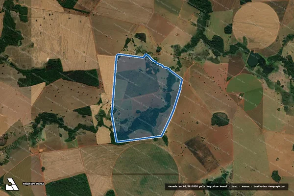 Imagem de satélite de FAZENDA SANTA BARBARA em Indiara - GO