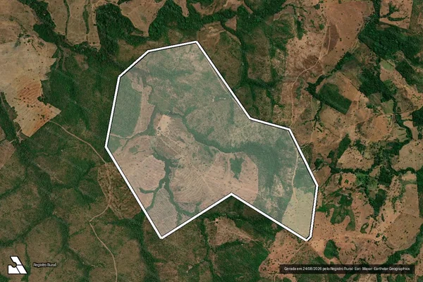 Imagem de satélite de FAZENDA BOA ESPERANÇA ? PARTE DO LOTE 115 DO LOT. TORIBERÓ E BARREIRO 2ª ET. - Parte 1 em Cristalândia - TO