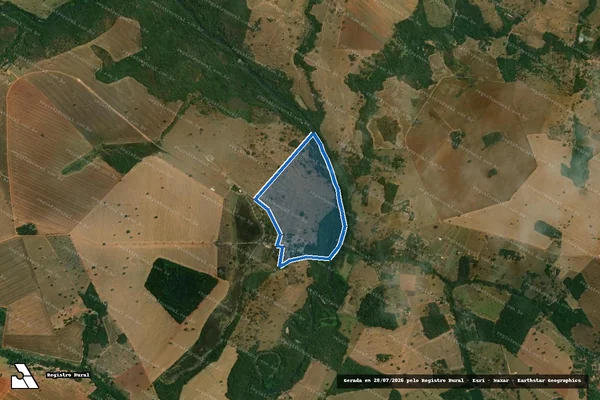 Imagem de satélite de FAZENDA BONITO DE BAIXO, lugar denominado ESTÂNCIA AVE SANTA AVESTRUZ - Gleba 02 em Hidrolândia - GO