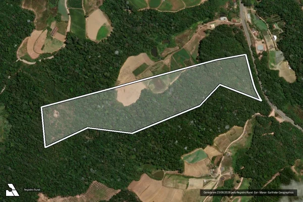 Imagem de satélite de Sitio Olimpia Bertomoro - PARCELA 01 em Domingos Martins - ES