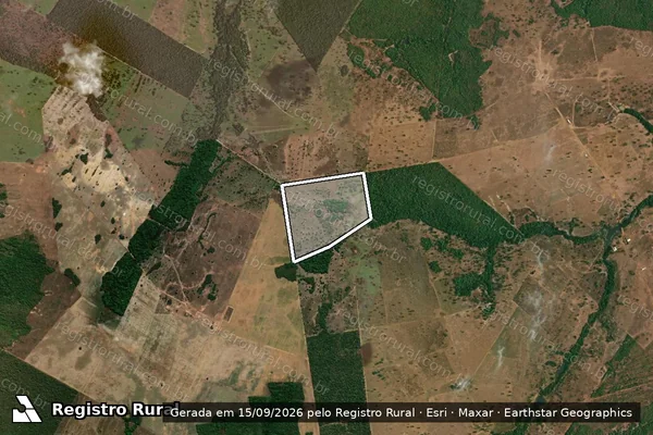 Imagem de satélite de FAZENDA TIÚBA ? PARTE DO LOTE 09 LOT. TIÚBA BREJÃO FL. 01  - Parte 1 em Araguaçu - TO