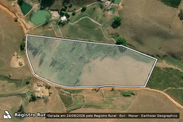 Imagem de satélite de FAZENDA SAO DOMINGOS E SANTIAGO OU NEBLINA  - ÁREA 02 em Divino - MG