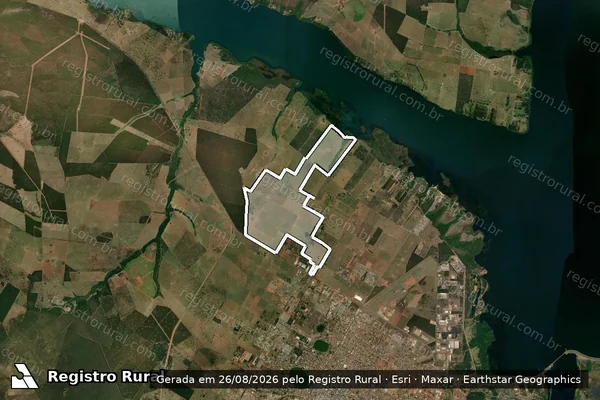 Imagem de satélite de Fazenda Jaó e Restinga Parte 01 - Parte 01 em Três Lagoas - MS