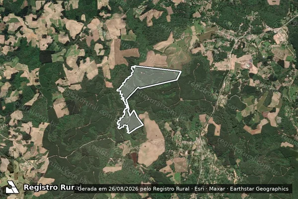 Imagem de satélite de Fazenda Lagoa dos Souzas - Única em Agudos do Sul - PR