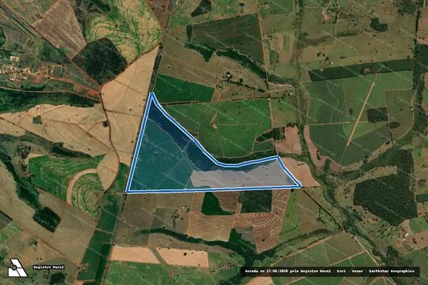 Imagem de satélite de Fazenda Parauna - Matrícula 11.520 em Turiúba - SP