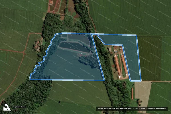 Imagem de satélite de Lote Rural 84/85-3, 1º Parte, 34º Perimetro, Fazenda Britania - Parcela 1 em Maripá - PR