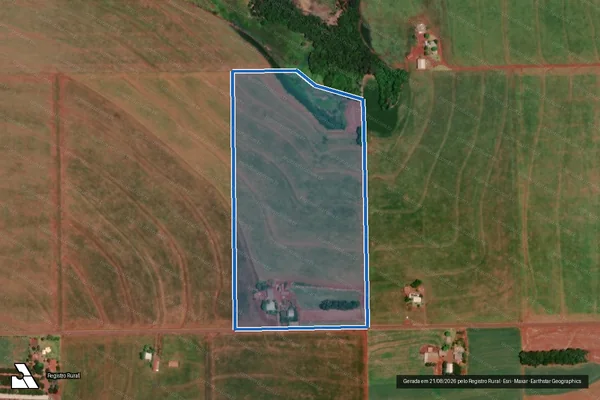 Imagem de satélite de Lote Rural n° 72-A da Gleba ?D? do Projeto Integrado de Colonização Ocoí - Parcela 1 em São Miguel do Iguaçu - PR