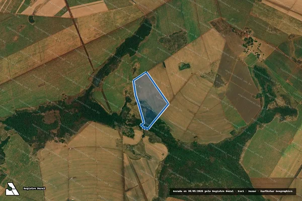 Imagem de satélite de Fazenda Rochedo, lugar denominado Cabeceira do Ribeirão Bom Jesus - Parte 2 em Goiatuba - GO