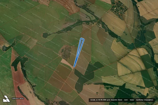 Imagem de satélite de FAZENDA MONTE ALEGRE DO BURITI lugar denominado "PRATA DE BAIXO" - Matrícula 8.459 em Conceição das Alagoas - MG