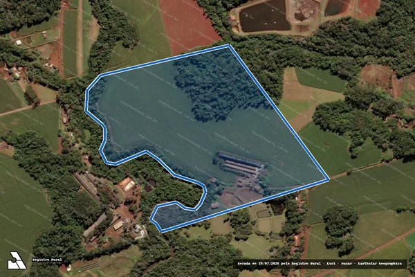Imagem de satélite de PARTES DOS LOTES RURAIS NºS 257 E 258, DO 4º POLÍGONO  - Parte 1 em Serranópolis do Iguaçu - PR