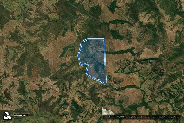 Imagem de satélite de Fazenda Vale Verde - Matrícula n° 7.109 em Poxoréu - MT