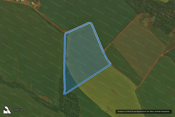 Imagem de satélite de Imóvel rural sem denominação - Matrícula 45862 em Fortaleza dos Valos - RS
