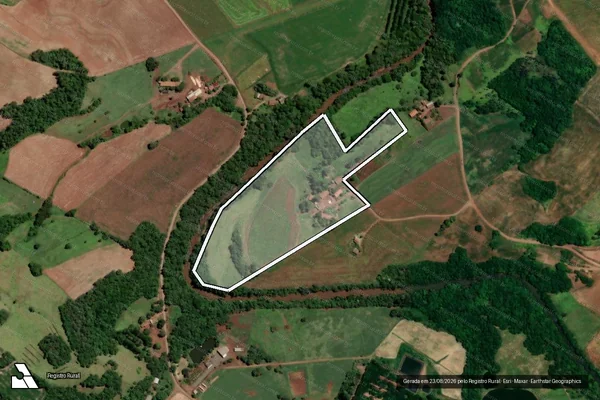 Imagem de satélite de HUGO ECKHARDT - Lote Rural nº 66-A, da 9ª Secção Buricá em Nova Candelária - RS