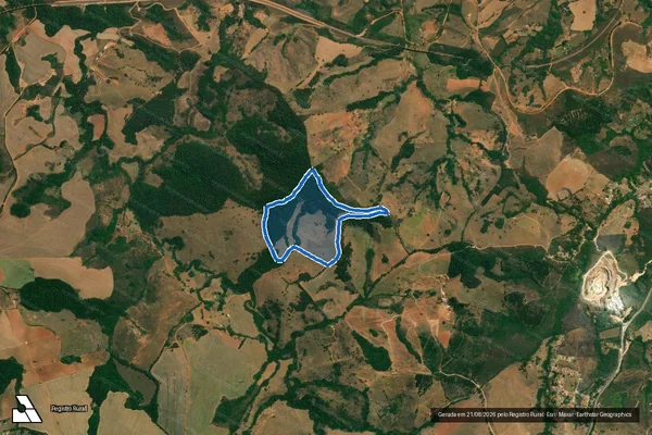 Imagem de satélite de Sítio do Bauzinho, antiga Fazenda da Bocaíana e Paciência  - Parte 1 em São João del Rei - MG
