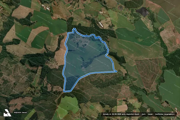 Imagem de satélite de PARTE DA GLEBA N 3 DE TERRAS RURAIS DE CULTURA E MATOS em Guatambú - SC