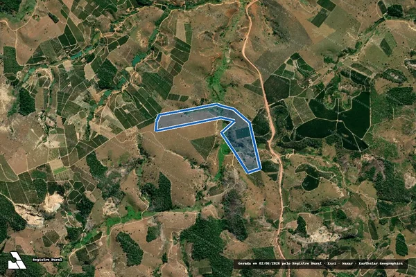 Imagem de satélite de Fazenda Cruz das Almas - Parte 2 em Vila Pavão - ES