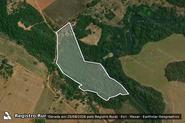 Imagem de satélite de Fazenda Bonito de Baixo - Gleba 10 em Hidrolândia - GO