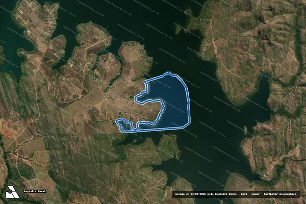 Imagem de satélite de UMA GLEBA DE TERRAS SITUADO NO LOT° SANTA LUZIA OU FAZ. ILHA VERDE - Parte da Fazenda Ilha Verde em Palmeirópolis - TO