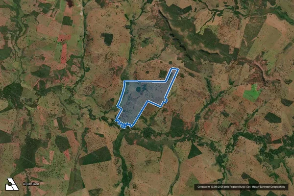 Imagem de satélite de FAZENDA INHUMAS JALECO - 001 em Campina Verde - MG