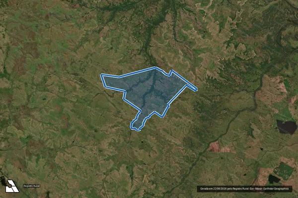 Imagem de satélite de ESTÂNCIA LARANJEIRA ROCHEDO - MATRICULAS : 4238,20.682,0720,02.963,34.691 em Sant'Ana do Livramento - RS