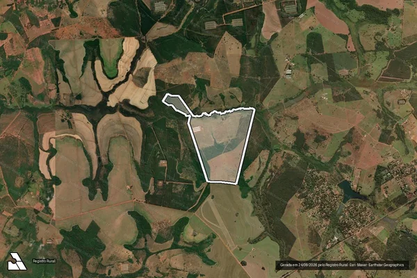 Imagem de satélite de FAZENDA PALMA DA BABILÔNIA, LUGAR DENOMINADO NOVA ESPERANÇA E LAGOA DA IZAURA  - FAZENDA PALMA DA BABILÔNIA 3 em Uberlândia - MG