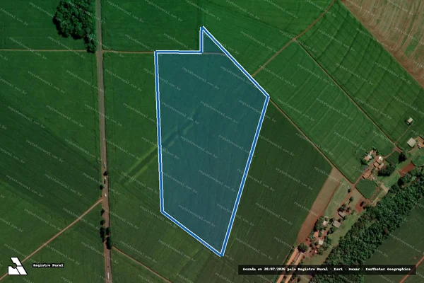 Imagem de satélite de Lote Rural n° 134/135.C/134/135.D, da 2ª Parte do 47° Per. Da Faz. Britânia - Parte 1 em Toledo - PR