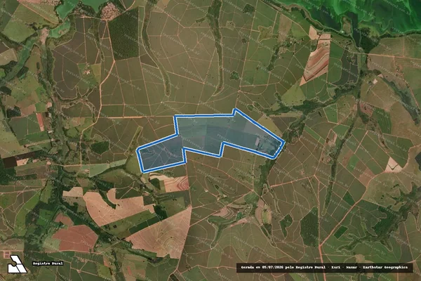 Imagem de satélite de Fazenda São Judas Tadeu - Fazenda Estância Dourada em Uru - SP
