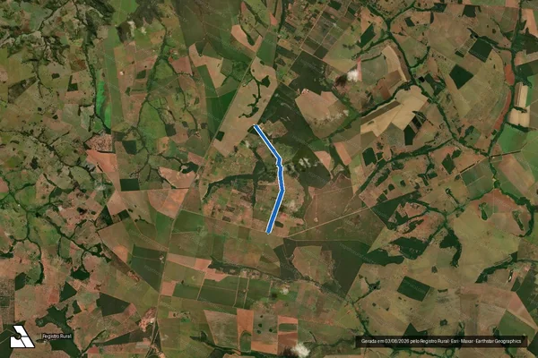 Imagem de satélite de Corredor Público 02 ? Projeto de Assentamento Primavera - Parte 1 em Jaraguari - MS