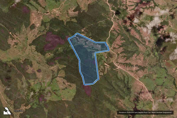 Imagem de satélite de FAZENDA GALHEIROS, DENOMINADA TRONCOS - 001 em Divinópolis de Goiás - GO