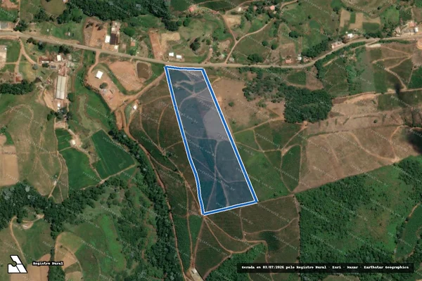 Imagem de satélite de CÓRREGO DO RIO PRETO - Perímetro 3 em Piedade de Caratinga - MG