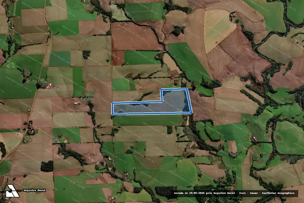 Imagem de satélite de Matrícula 3324 - Parte 1 em Ajuricaba - RS