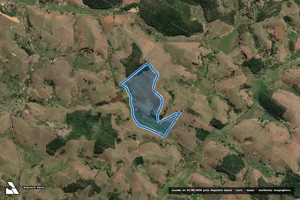 Imagem de satélite de FAZENDA PALESTINA E OURO FINO - GLEBA 01 em Miracema - RJ